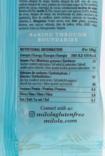 Galleta MILOLA Doble chocolate y plátano 50g
