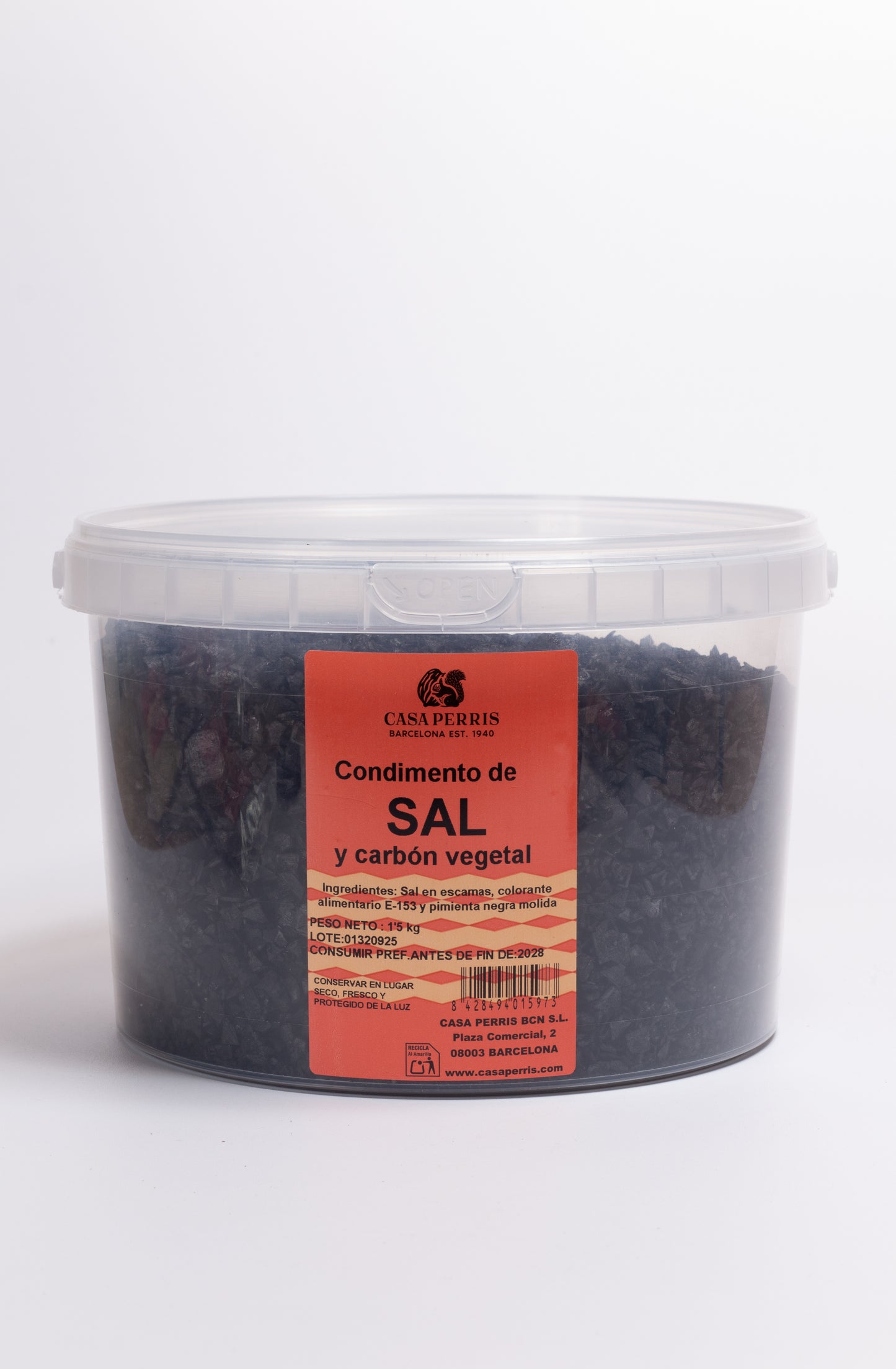 Sal en escamas Carbón Vegetal 1,5 Kg