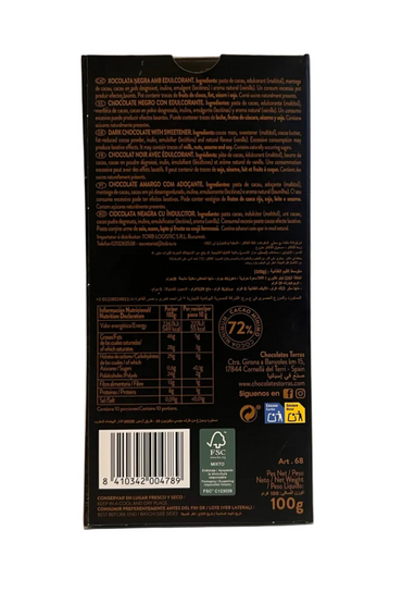 Chocolate Fondant Zero 85% cocoa Torras 100g