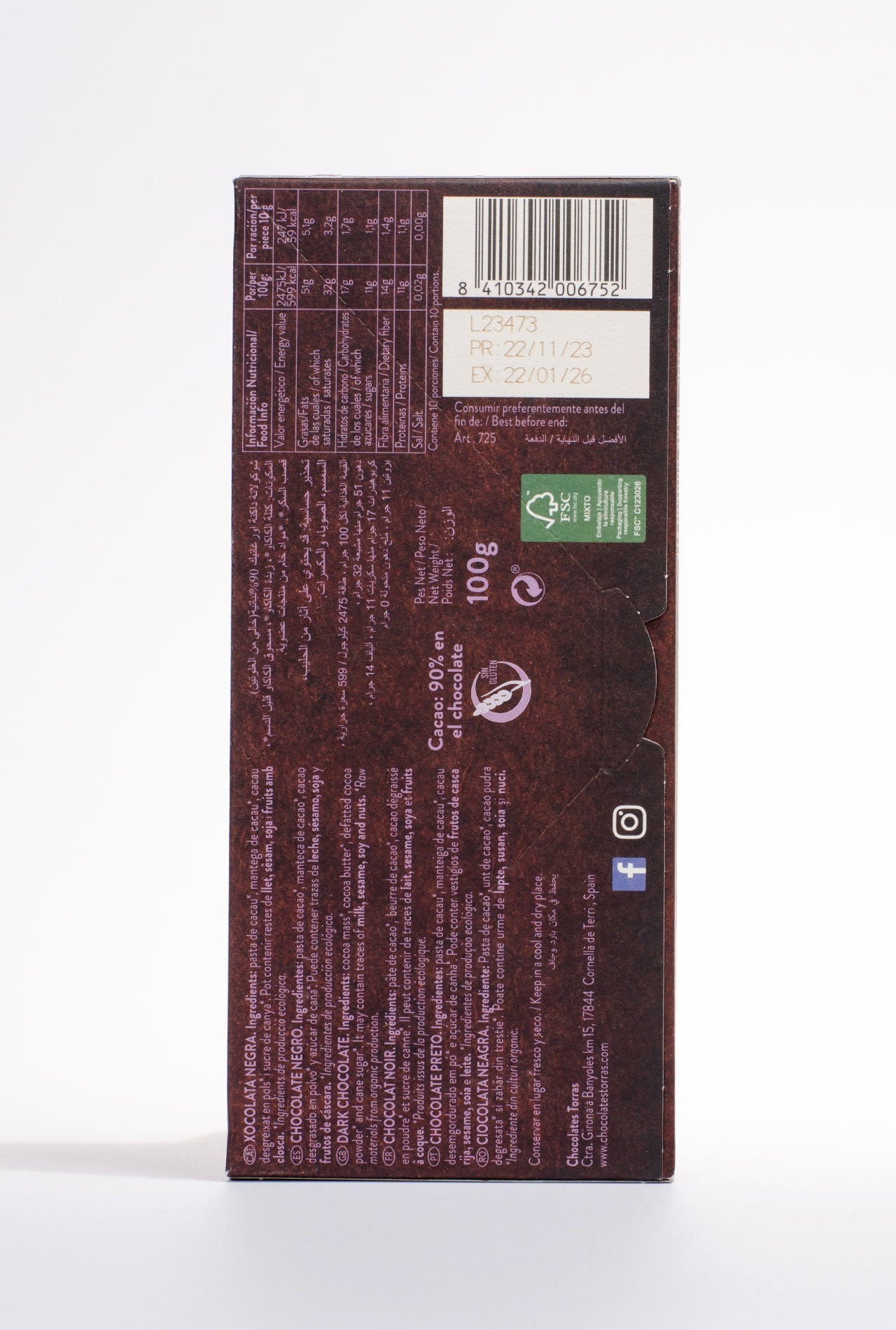 choco torras org bio 100