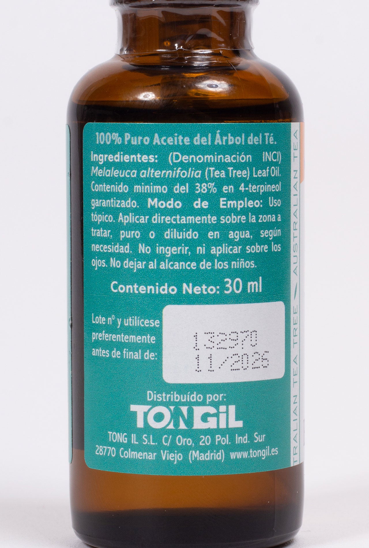 etiqueta spray tee tree 30ml