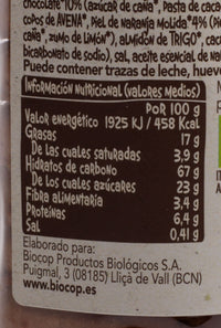 Espelta-chips-de-chocolate-y-naranja ingredientes