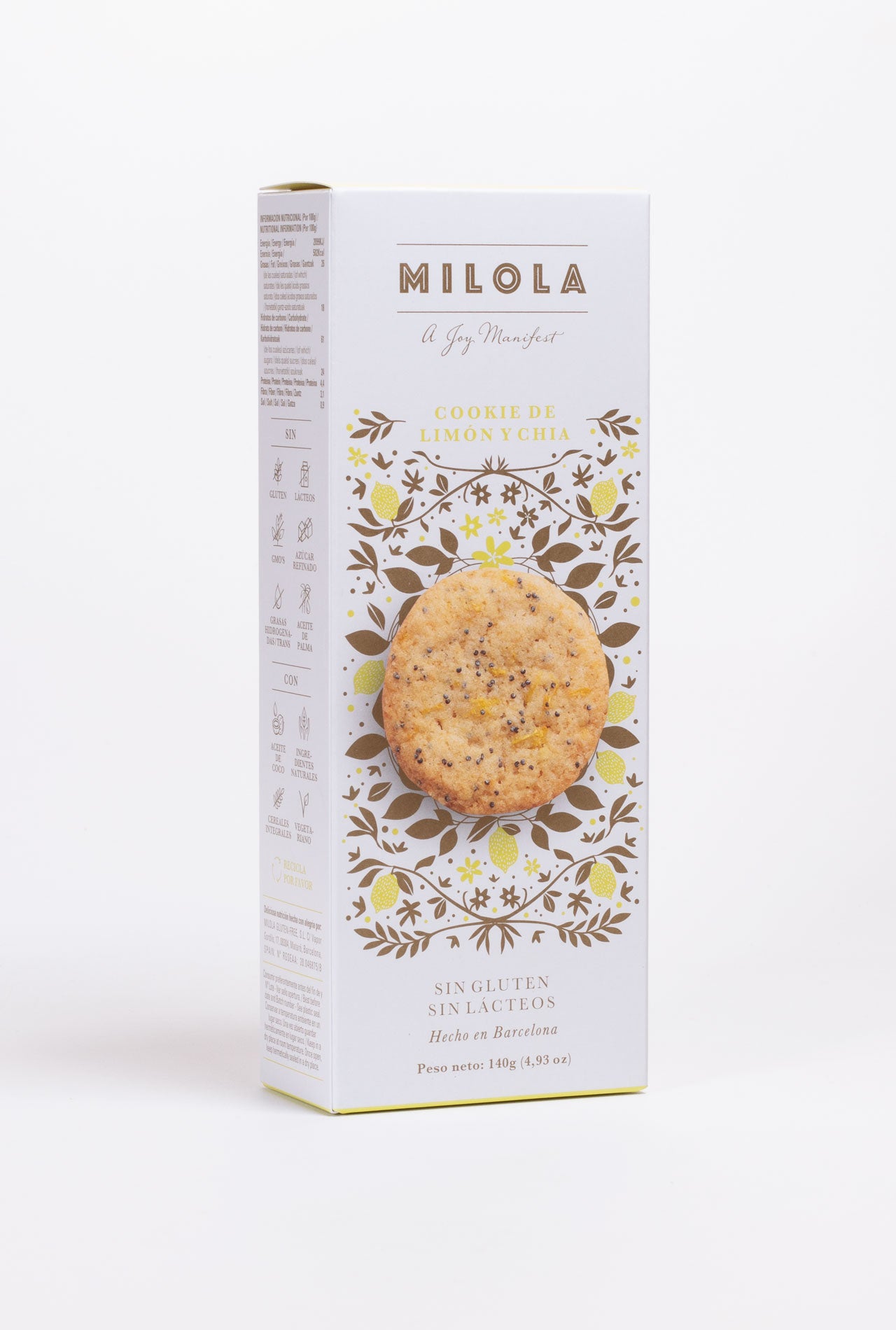 Galletas MILOLA Limón y chía 140g