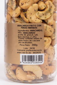 etiqueta anacardos finas hierbas