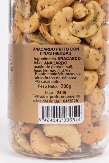 etiqueta anacardos finas hierbas