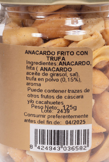 etiqueta anacardos fritos con trufa