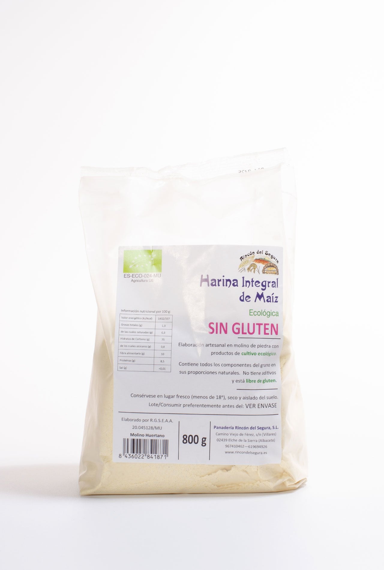 harina integral maiz sin gluten eco 800g